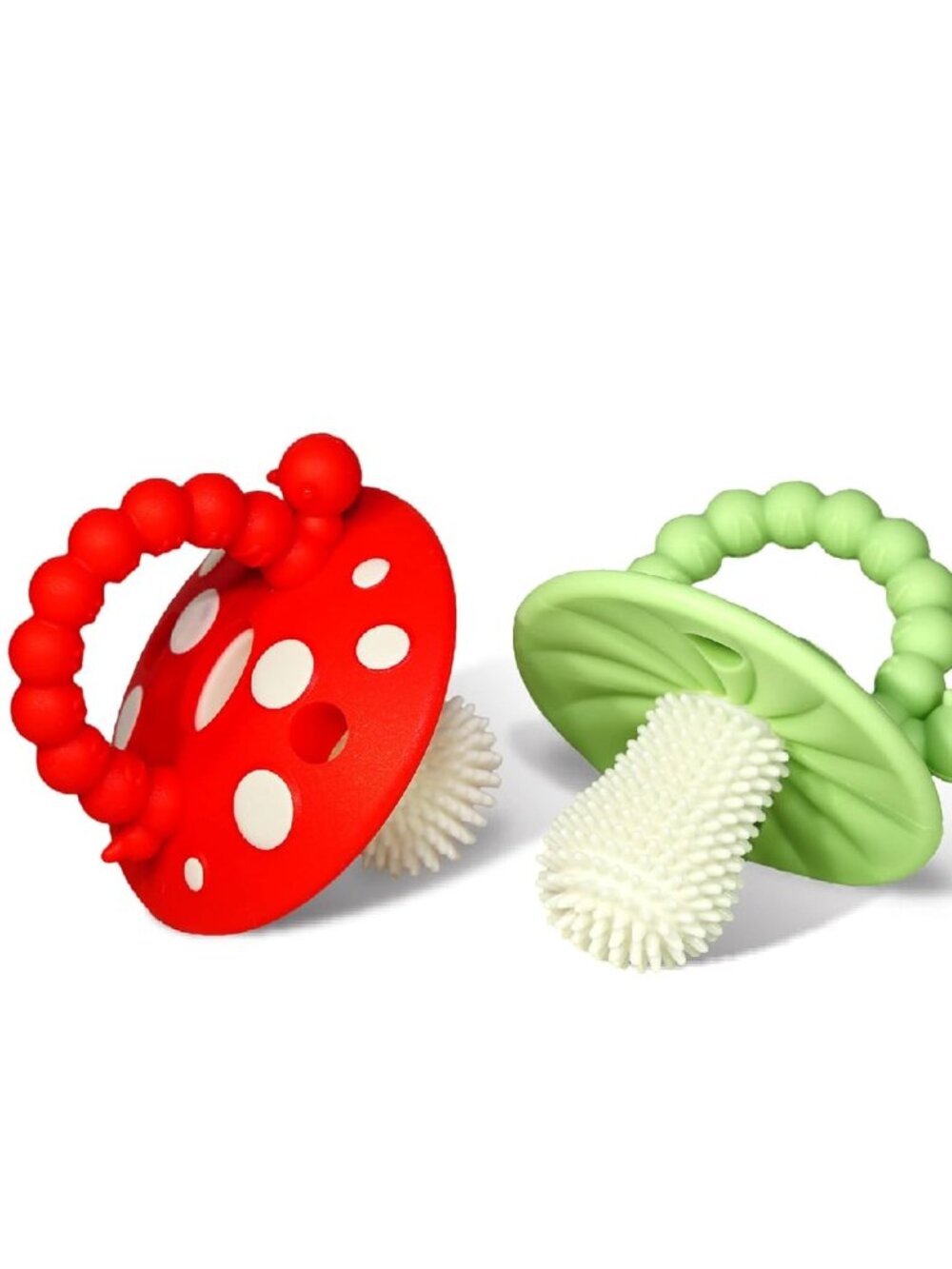 2PCs Infant & Baby 3M+ Teether Toy Massaging Bristles Teething Relief Pacifier